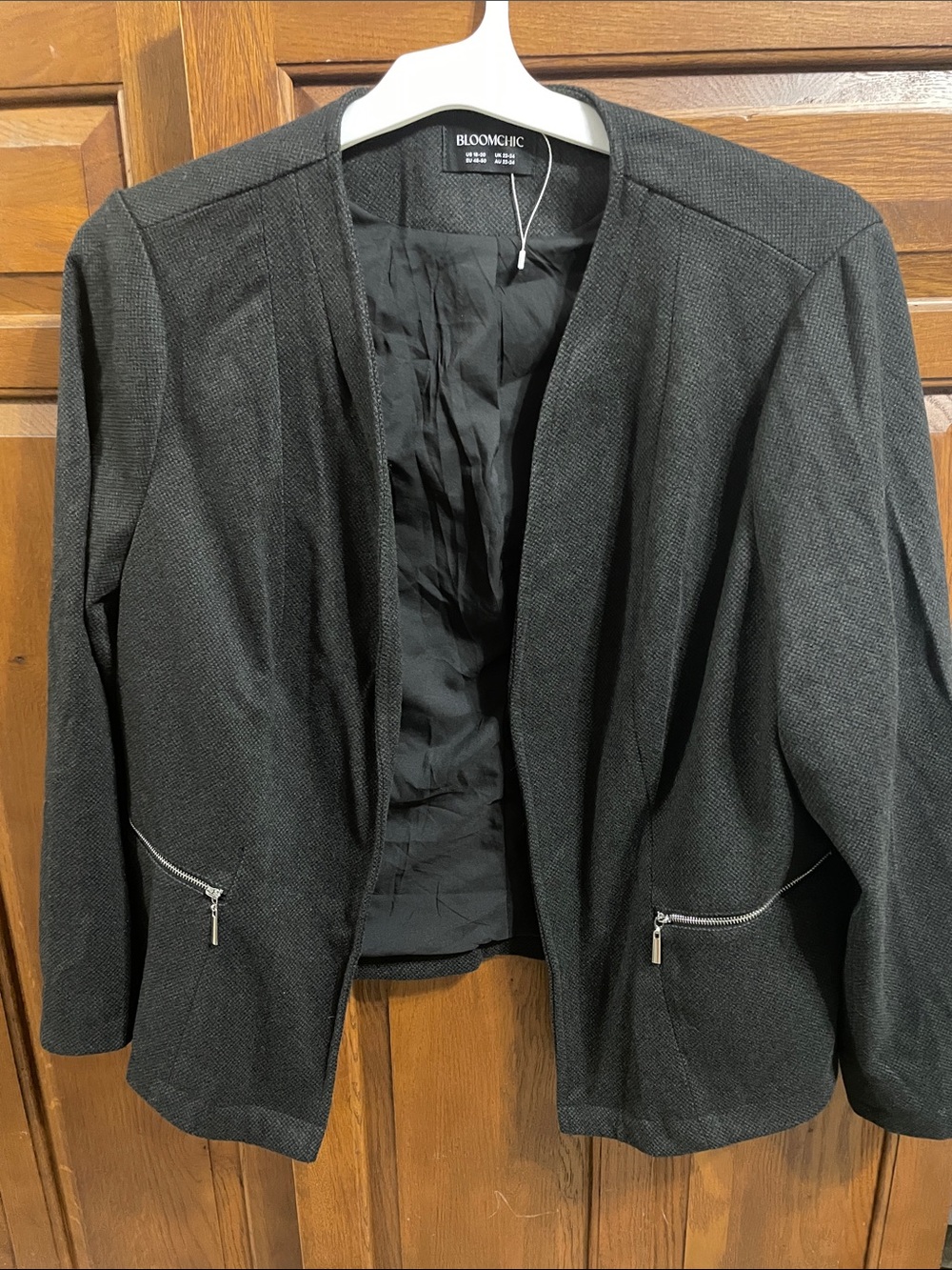 Bloomchic Black Open-Front Blazer Jacket Sz. 18/20 NWOT